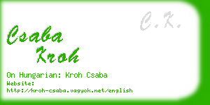 csaba kroh business card